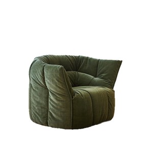 Sillón Brigandin, Sofá Individual Moderno y Minimalista, Sillón Puff de Tela, Relleno de Espuma Redonda, Sillón de Descanso para el Hogar - Product Image 5