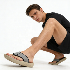 Sandales en cuir pour hommes OLICOM avec logo personnalisé, <span class=keywords><strong>luxe</strong></span>, antidérapantes, semelle épaisse, respirantes, décontractées, été, en cuir PU, tongs pour hommes - Product Image 1