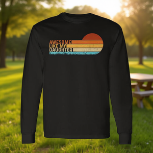 Camiseta vintage de manga larga con cuello redondo para hombre adulto, regalo para el día del padre, Awesome Like My Daughter - Product Image 3