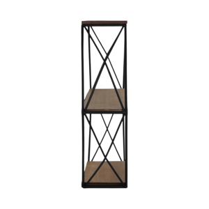 Modern Hexagon Wall Shelf Wood Metal Frame Contemporary Hanging Storage Organizer for Living Room Home Decor - Product Image 3