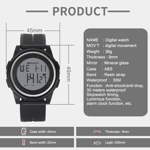 Reloj Digital Electrónico Personalizado Ultrafino con Números Grandes, Pantalla LCD, Resistente al Agua, para Exteriores, Unisex - Product Image 2