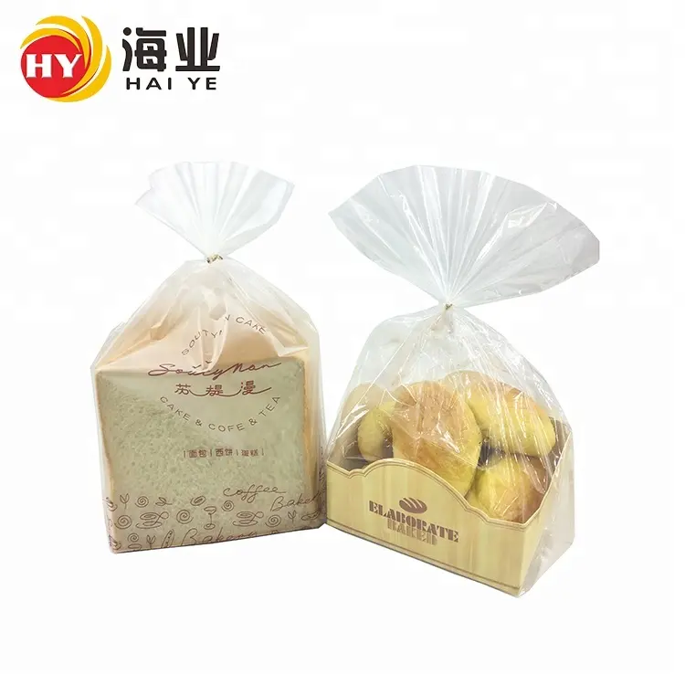 Custom printed plastic bread bag toast bread bag opp square bottom bag for toast