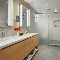 Meuble de salle de bain mural intelligent avec miroir, meuble-lavabo de salle de bain chinois de 36 pouces avec lavabo intégré