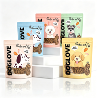 Sachet refermable pour aliments pour chiens de 150g à 1kg avec fenêtre en forme d'os, en aluminium recyclable haute barrière, plusieurs tailles, vente en gros