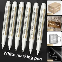 10 stylos à peinture blanche - Marqueurs permanents acryliques imperméables pour métal, verre, bois, fournitures d'art DIY