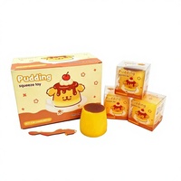 Jouet anti-stress souple en forme de pudding au caramel