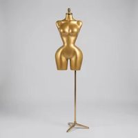 Tragbare Leichtgewichtige Weibliche Torso-Schaufensterpuppe mit Goldfarbenem Metallständer, Ideal für Modedesign-Studios