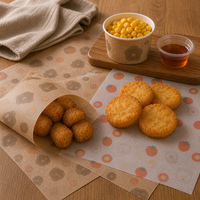 Feuilles de papier alimentaire à motifs sur mesure pour la pâtisserie, les boîtes à hamburgers, les paniers à sandwichs et le service de café