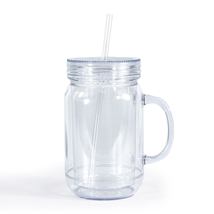 Tùy chỉnh biểu tượng 20oz đôi tường tuyết Globe Mason Jar với xử lý nhựa Jar Mug với lỗ và cắm pre-khoan - Product Image 4