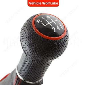 Pomo de palanca de cambios de cuero para vehículo Wolf Lake, 6 velocidades, 23 mm, para Volkswagen Golf 4, diseño ergonómico - Product Image 4