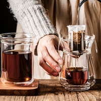 Tasse à café en verre intérieur de couleur borosilicate haute 300ml Ustensiles à café simples et à la mode