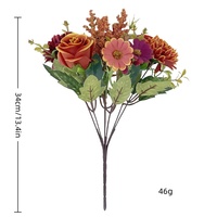 Untuk Buket Bunga Hydrangea Musim Gugur 7 Tangkai Terlaris, Bunga Sutra Kering Phalaenopsis Mawar, Bunga Daisy Dekoratif untuk Pernikahan dan Dekorasi Rumah Ukuran Kecil