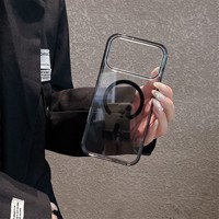 Casing Ponsel Transparan Magnetik Lucu untuk iPhone 18 13 14 15 16 17 Pro Max, Pelindung Belakang Mewah Anti Benturan
