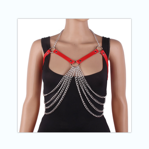 Womens Bra Top Estilo Design Moda Laser Couro Colorido Lingerie Sexy Pendurar um Pescoço Cupless Oco Out Bra Top - Product Image 2