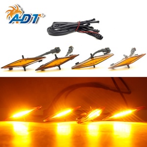 ไฟหน้า LED ADT แบบกระจังหน้าสีเหลืองอำพัน พร้อมกรอบสีดำรมควัน สำหรับกระจังหน้า 4Runner TRD Pro ปี 2014 2015 2016 2017 2018 2019 - Product Image 4