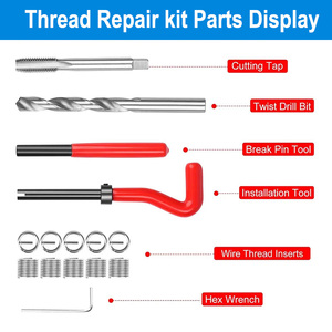 HSS khoan bit thiết lập dây chủ đề chèn Hex chính phá vỡ công cụ nội bộ chủ đề chèn sửa chữa <span class=keywords><strong>Kit</strong></span> OEM hỗ trợ trường hợp khó khăn gói - Product Image 3
