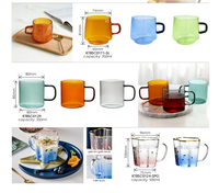 Tasses et mugs en verre borosilicate écologiques de 420 ml, design queue de baleine, sans BPA, anti-fuite, compatibles lave-vaisselle, pour café, thé et plus