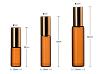 Botol plastik botol aplikator minyak esensial, botol plastik, botol aplikator minyak esensial, Deodoran Roll-On, kaca Amber, 3ml 5ml 10ml 15ml 30ml 50ml 100ml