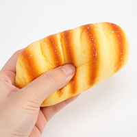 Jouet Squishy en forme de pain à croûte croustillante, à remontée lente, avec rayures et saupoudrage de sucre, anti-stress, décoratif, cadeau