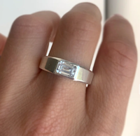 925 bijoux en argent taille émeraude Moissanite D VVS1 diamant signet marque bijoux bagues de luxe hommes fiançailles bande de mariage