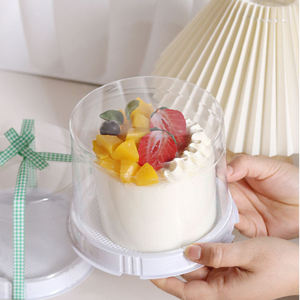 Listo para enviar PET Contenedor <span class=keywords><strong>de</strong></span> plástico transparente Mini yema <span class=keywords><strong>de</strong></span> huevo Pastel redondo Alimentos Blister Caja <span class=keywords><strong>de</strong></span> embalaje - Product Image 1