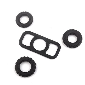 Ensemble d'anneaux de pénis filetés en silicone longue durée pour hommes produits de couple réglables à quatre délais pour la rétention de sperme - Product Image 5
