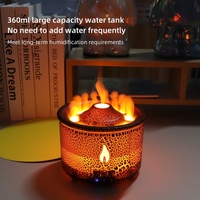 Diffuseur d'huiles essentielles à effet de flamme volcanique, humidificateur aromatique 360 ml, portable, de table, électrique, ultrasonique, en plastique