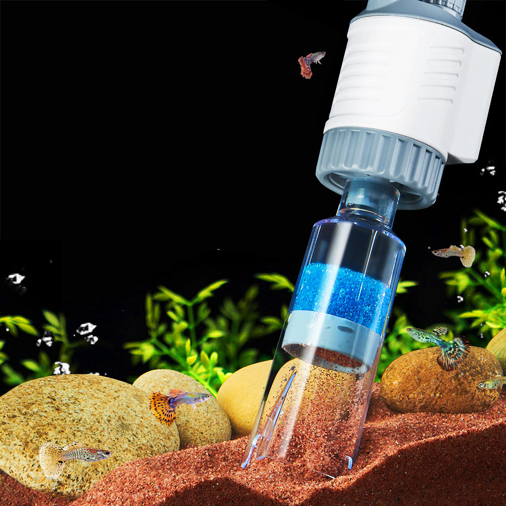 YEE Aquarium Fish Tank Accessories Sea and Fresh Water Fish Pond Absorbs  Water Wash Sand Automatic Water Changer Suction Pump