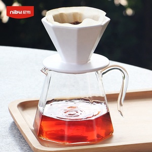 Nouvelle cafetière en verre NIBU de haute qualité avec <span class=keywords><strong>filtre</strong></span> à café manuel et pot de service pour le partage - Product Image 4