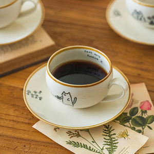 Japanese Style Cat Illustration Coffee <b>Cup</b> <b>Set</b> Cartoon Tea <b>Cup</b> and Saucer Ceramic Latte <b>Cup</b> <b>Set</b> - Product Image 5