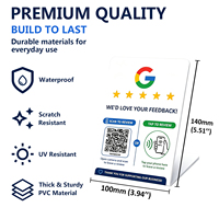 Compteur de commentaires Google NFC en PVC avec code QR – Affichage de la rétroaction client pour la réception ou la table de service des entreprises