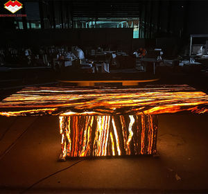 مخصص حديث مصقول حجر اليشم أونيكس أعلى الرخام الفاخر طبيعي أثاث غرفة الطعام المعاصرة شقة - Product Image 3