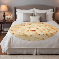 Couverture en flanelle unique et créative à motif tortilla mexicaine - Couverture ronde personnalisable pour toutes les saisons, idéale pour la sieste au bureau ou la pause déjeuner