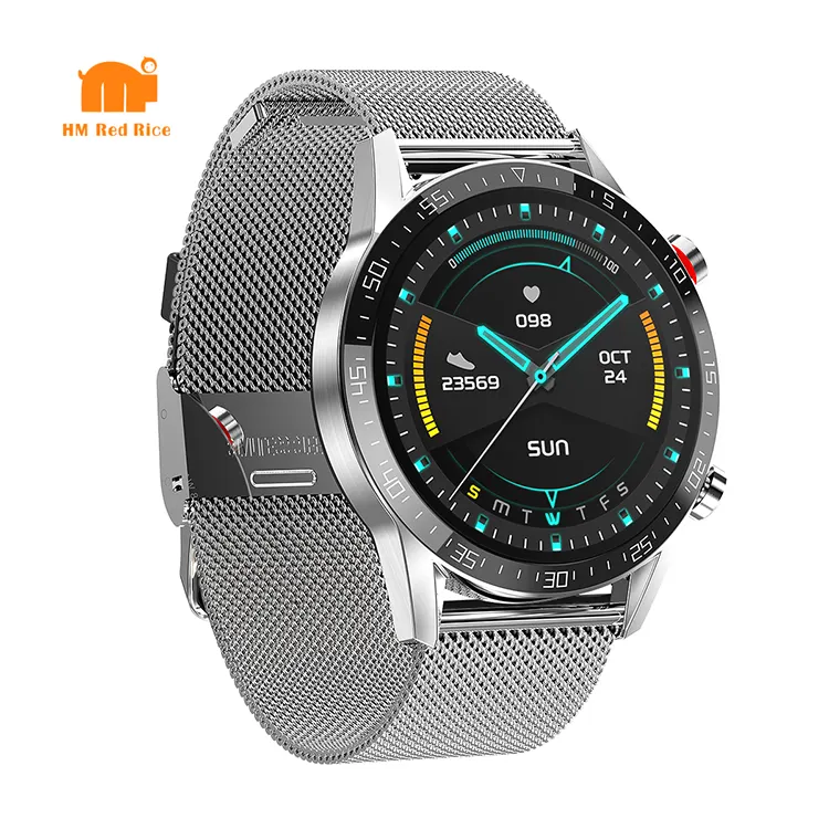 Reloj inteligente l13, pulsera deportiva de cuero, ECG, con llamadas, portátil, rastreador de salud, 2020