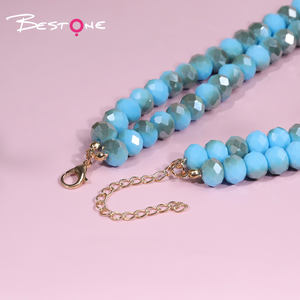 Collar de Cuentas Grandes de Acrílico Estilo Bohemio Azul Personalizado Bestone - Product Image 6