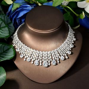 Cadena gota collar pendientes transparente piedra preciosa Natural Dubai mujeres Zircon conjunto nupcial vestido de boda accesorio de fiesta - Product Image 4