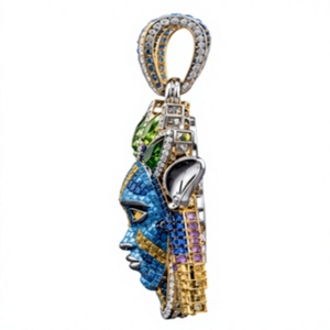 Colgante Personalizado de Moissanita Micro Pavé en Plata de Ley 925, Charm Multicolor para Joyería Unisex - Product Image 4