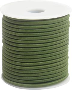 Cordón de Macramé Trenzado Verde Oliva Recubierto de Goma de 3 mm, 55 pies, Elástico y Resistente para Bolsas, Zapatos, Costura, Lazos para el Cabello, Manualidades - Product Image 1