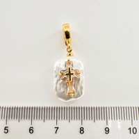 HD0258 Pendentif en laiton plaqué or 18 carats avec perle naturelle et incrustation de zircon, motifs multiples, accessoires de fabrication de bijoux DIY, vente en gros