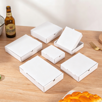 Boîte à pizza écologique personnalisée avec logo quadricolore et revêtement UV, emballage alimentaire jetable de qualité alimentaire pour plats à emporter