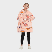 Premium personnalisé surdimensionné chaud doux confortable polaire Sherpa Sushi conception enfants hiver portable à capuche couverture avec grande poche
