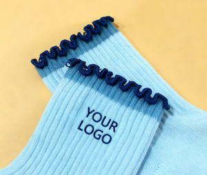 Kaos Kaki Trampolin Anti Selip dengan Logo Kustom, Kaos Kaki Pilates, Kaos Kaki Yoga Anti Selip, Kaos Kaki Kompresi Model Crew dengan Ruffle Bunga untuk Musim Semi - Product Image 2