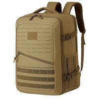 Sac à dos de voyage grande capacité, sac à dos de cabine avec système MOLLE découpé au laser, résistant aux éclaboussures, pour ordinateur portable