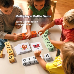 English Word Game Cartoon Puzzle Toys Made of Wood With Numbers Letters on Each Pieces for Education With Various Designs Ce - Product Image 4