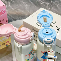 Botol minum termos anak 500ml, food grade SUS316 stainless steel, double-way, terinsulasi, untuk sekolah dan aktivitas luar ruangan