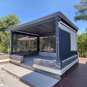 Pabellón inteligente de aluminio para patio exterior, operado eléctricamente, con protección contra el viento y protección solar. - Product Image 4