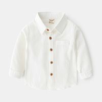 2024 nouveau décontracté Style coréen couleur unie à manches longues garçons chemises vêtements pour enfants bas boutique en ligne agence