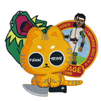 Autocollant doux fer sur patchs brodés adhésifs en gros tissu de dessin animé de qualité supérieure Logo personnalisé
