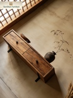 Meuble de rangement rustique en bois massif de style campagnard américain pour entrée et cuisine avec buffet suspendu et tiroirs organisateurs