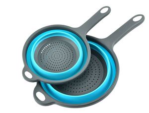 Kitchen Multifunctional Plastic Folding Silicone <b>Colander</b> Handle Water Filter Basket for Home Use Square Sink for Fruit - Product Image 5